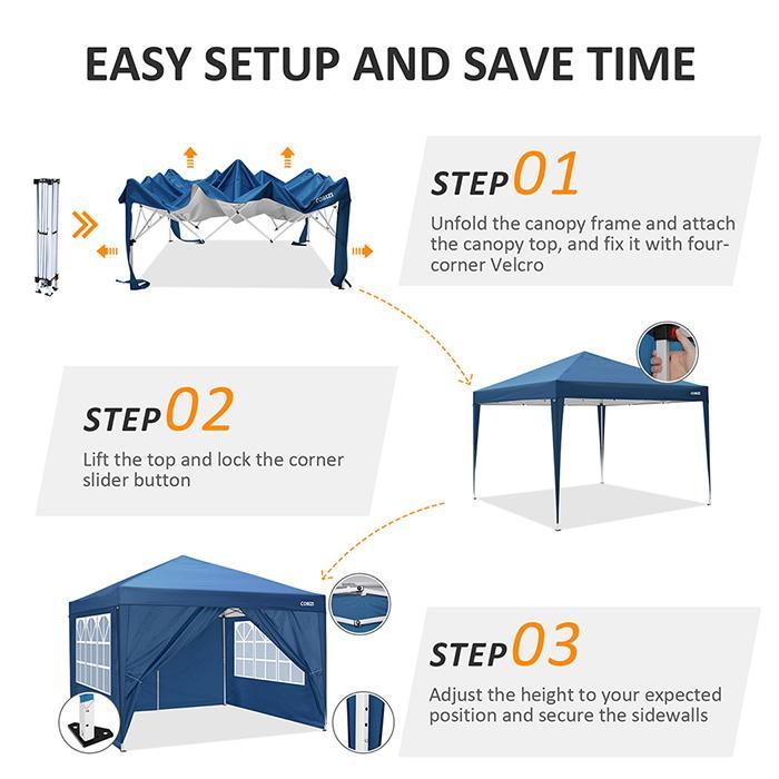 Cheap Goat Tents COBIZI Shade Shelter Portable Tent Pavilion Gazebo Right Angle Folding Shed 4 Side Tent Panels Picnic  Waterproof Canopy Cover Tents 